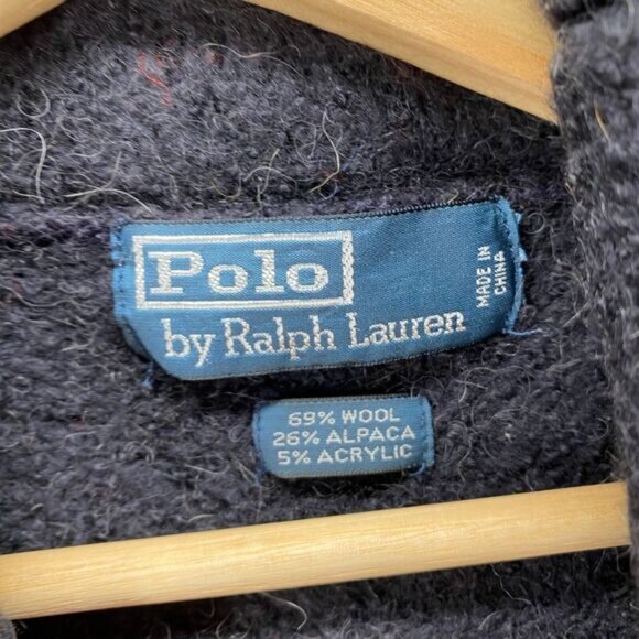 Ralph Lauren Sweater Pullover Women S Small Gray Geometric Knit Alpaca Collared - Picture 5 of 8